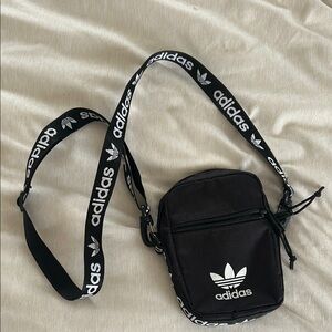 Adidas Black Belt Bag with Logo Strap